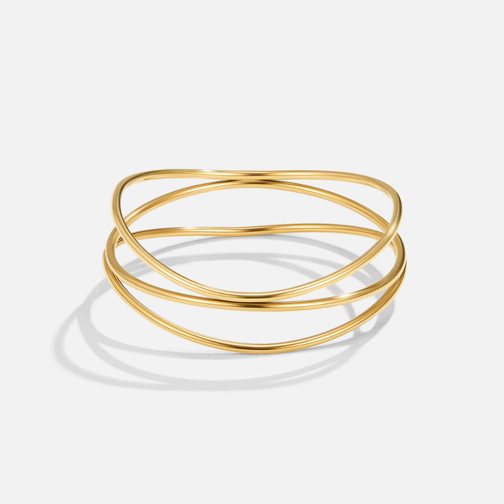 Sabrina Gold Layered Bangle