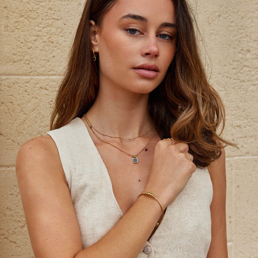 Yuri Gold Bead Bangle