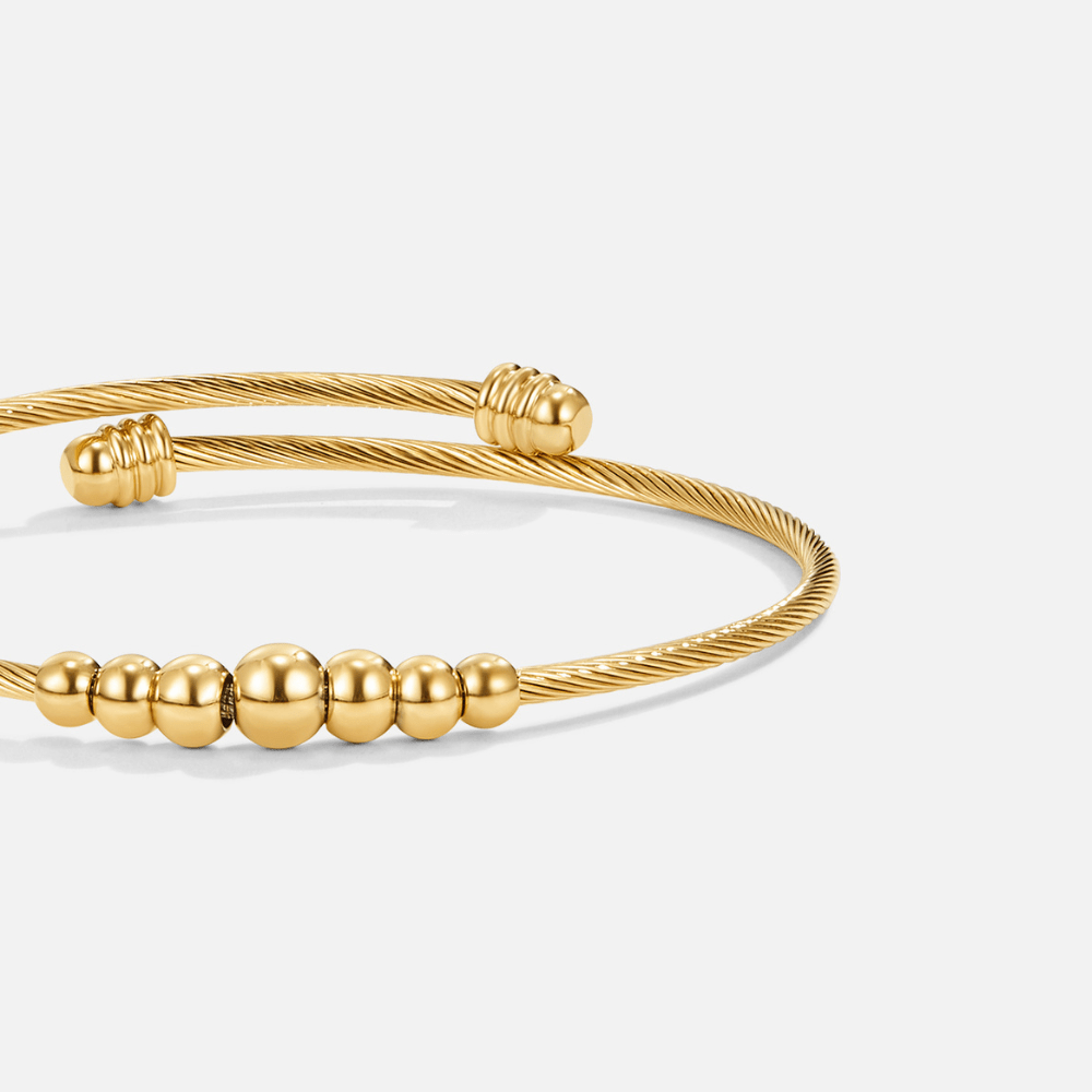 Yuri Gold Bead Bangle